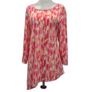Susan Graver Watercolor Asymmetrical Tunic Top Size Large